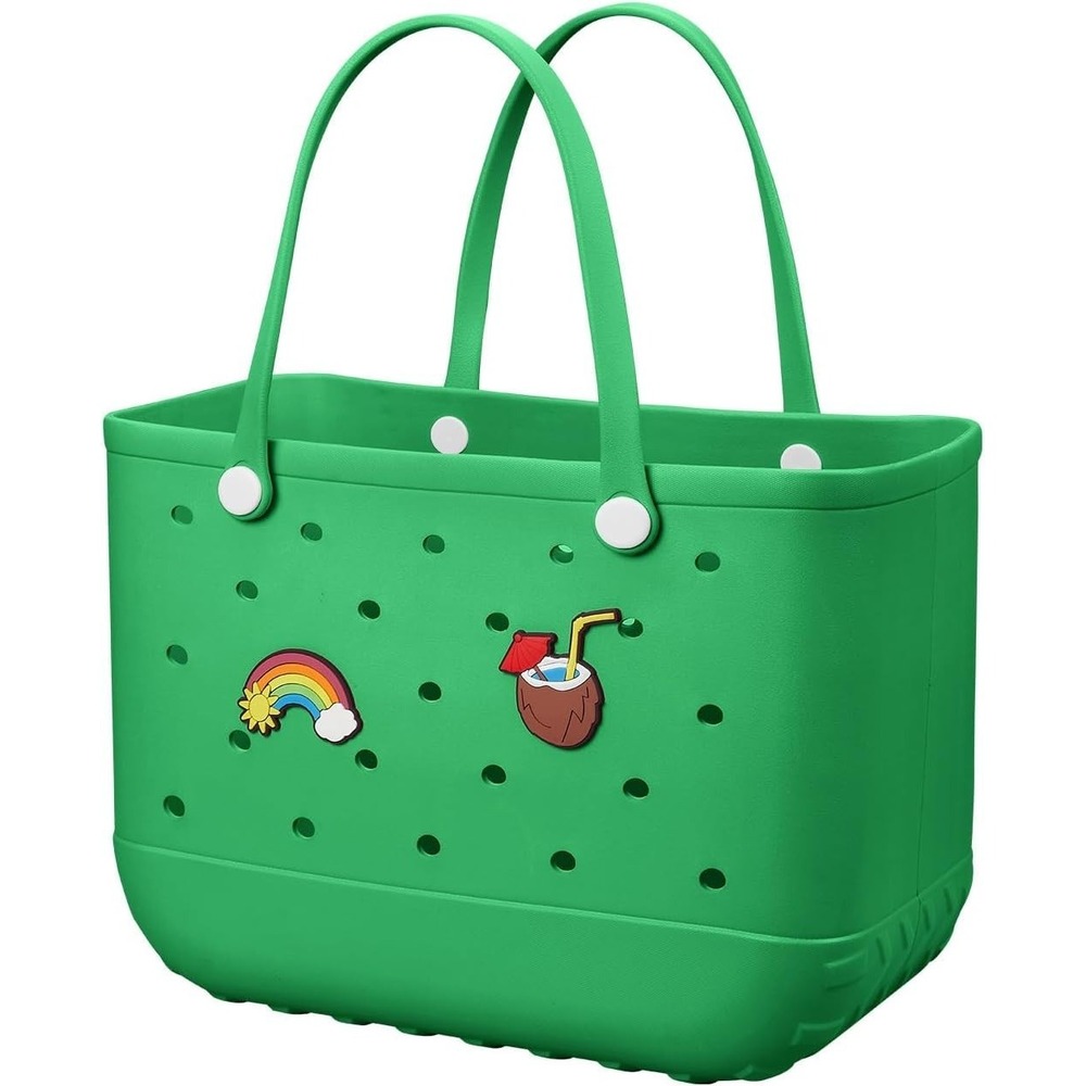 Beach Bag Rubber Tote Bag Waterproof Travel Bag for Women X-Large 18.5×9.5×13 in